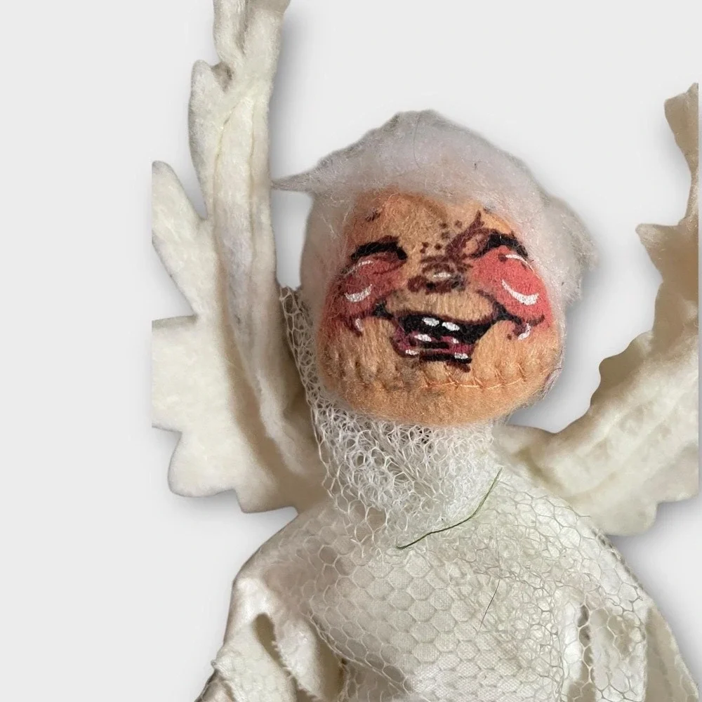 Annalee Vintage Mobilitee Dolls Angel Meredith Tree Topper Doll White Christmas